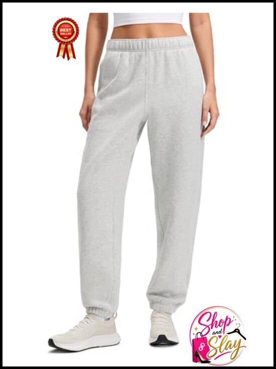 Pants - CRZ YOGA Fleece Lined Jogger Sweatpants 28" High Rise Cotton Blend Relaxed Fit